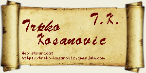 Trpko Kosanović vizit kartica